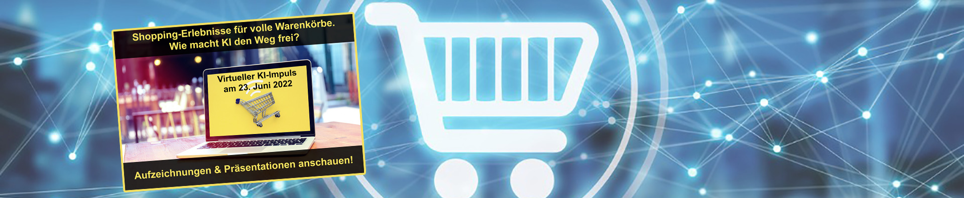 E-Commerce Header mit KI-Impuls Aufzeichnung