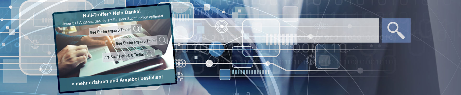 Header On-Site Search mit Angebot Null-Treffer