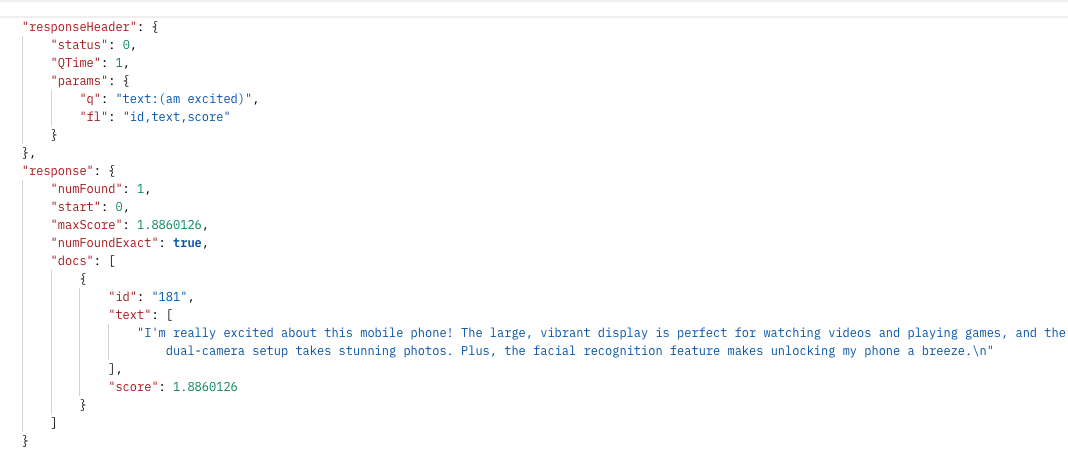 Lexikalische Suche für die Query „am excited“
