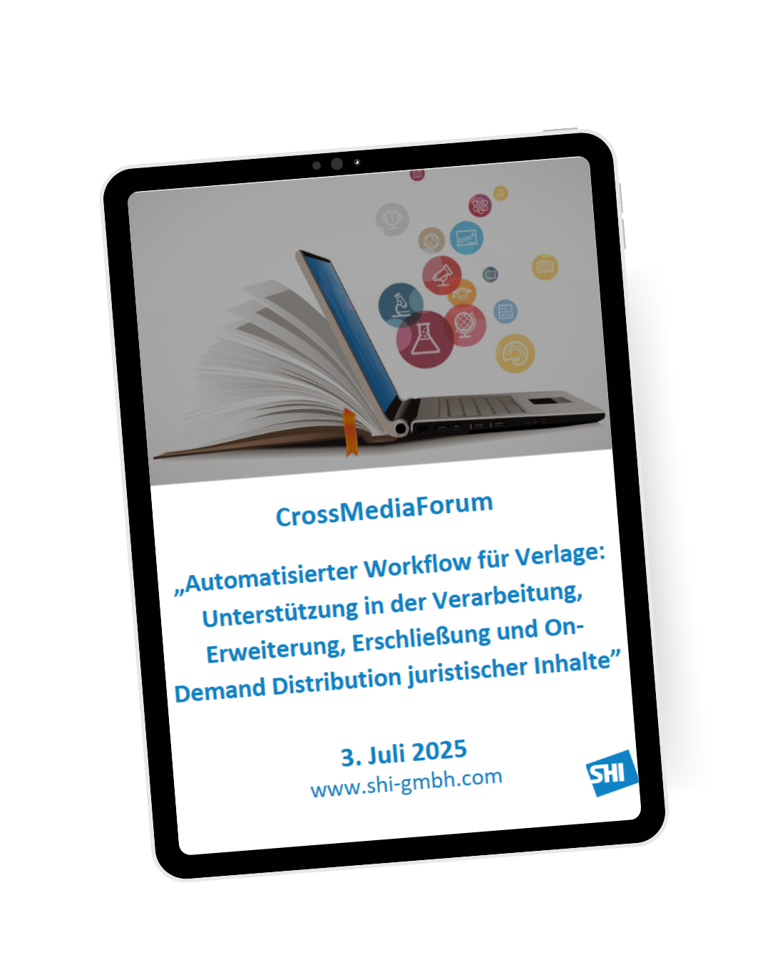 Vortrag beim CrossMediaForum 2025: "Automatisierter Workflow für Verlage: Unterstützung in der Verarbeitung, Erweiterung, Erschließung und On-Demand Distribution juristischer Inhalte"